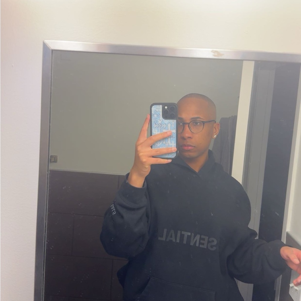 Black Fear of God Essentials Hoodie for Men